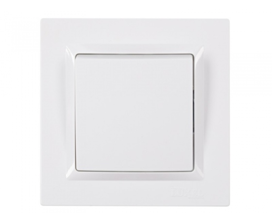 Фото 2 - Выключатель одинарный Luxel JAZZ (9002) белый