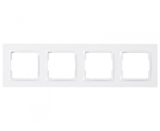 Фото 2 - Рамка 4-я горизонтальная Luxel JAZZ (9024) белая
