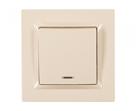 Фото 2 - Выключатель с подсветкой Luxel JAZZ (9305) кремовый