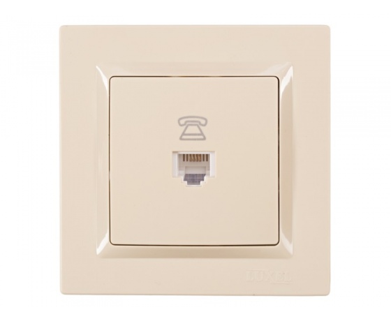 Фото 2 - Розетка телефонная Luxel JAZZ (9310) кремовая