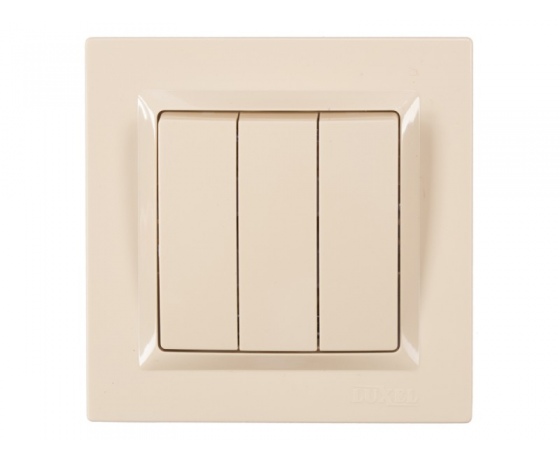 Фото 2 - Выключатель тройной Luxel JAZZ (9313) кремовый