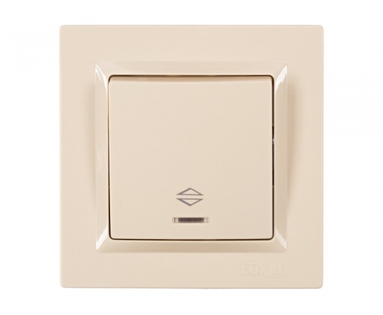 Фото 2 - Выключатель проходной с подсветкой Luxel JAZZ (9316) кремовый