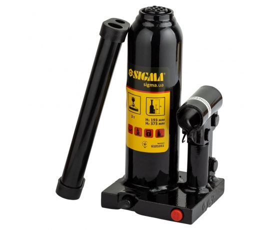 Фото 2 - Домкрат гидравлический бутылочный 3т H 193-373мм SIGMA (6101031)
