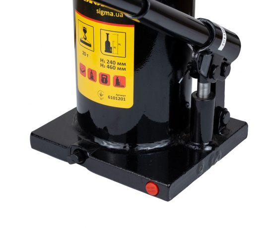 Фото 8 - Домкрат гидравлический бутылочный 20т H 242-452мм SIGMA (6101201)