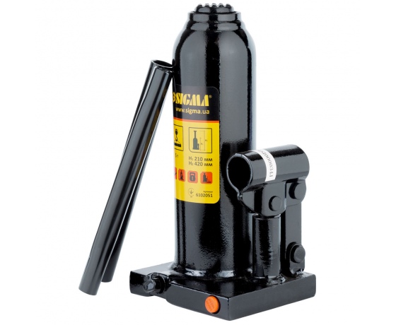 Фото 2 - Домкрат гидравлический бутылочный 5т H 210-420мм (кейс) SIGMA (6102051)
