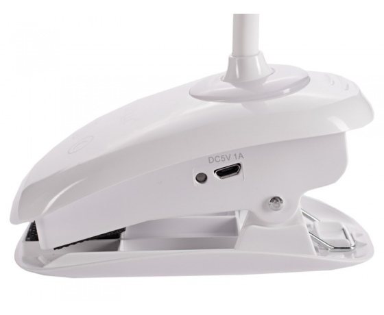 Фото 3 - Светодиодный настольный светильник Luxel Прищепка  6W IP20 (белый)+USB,ночник (TLC-04W)
