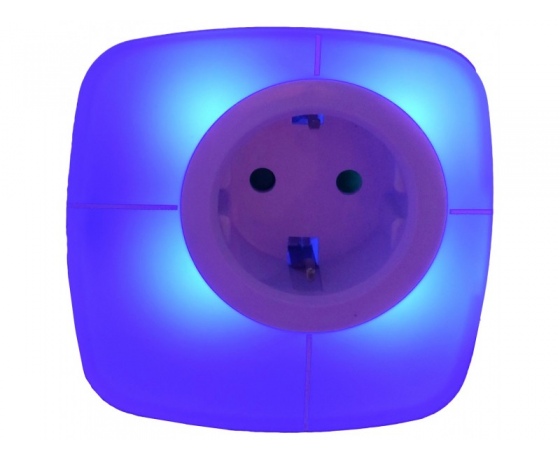 Фото 6 - Светодиодный ночник с розеткой с переключаемыми цветами  Luxel 0,6W (NL-03W)