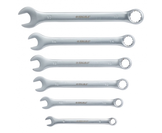 Фото 3 - Ключи рожково-накидные 6шт 8-17мм CrV satine SIGMA (6010101)