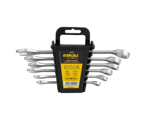 Фото 2 - Ключи рожково-накидные 6шт 8-17мм CrV satine SIGMA (6010101)