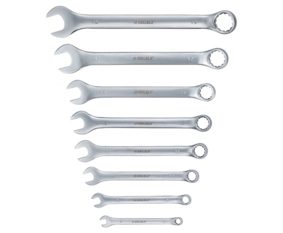 Фото 3 - Ключи рожково-накидные 8шт 6-19мм CrV satine SIGMA (6010111)