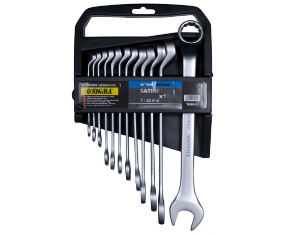 Фото 2 - Ключи рожково-накидные глубокие 8шт 8-19мм CrV satine SIGMA (6010231)