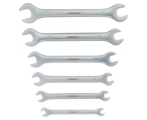 Фото 2 - Ключи рожковые 6шт 6-17мм CrV satine SIGMA (6010311)