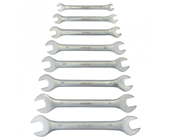 Фото 2 - Ключи рожковые 8шт 6-22мм CrV satine SIGMA (6010321)