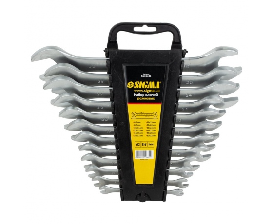 Фото 2 - Ключи рожковые 12шт 6-32мм CrV satine SIGMA (6010331)