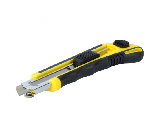 Фото 3 - Нож пластик/резина корпус лезвие 3шт 18мм автоматический замок SIGMA (8211111)