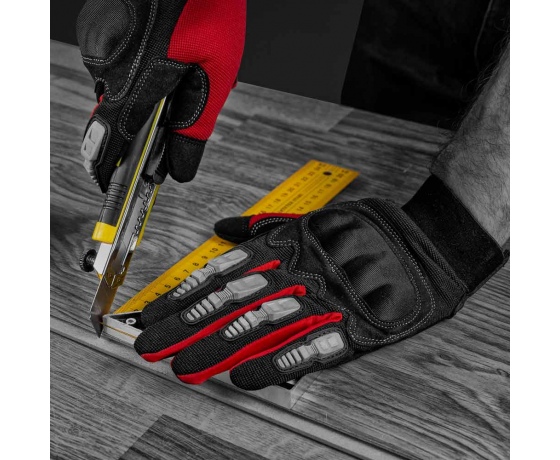 Фото 5 - Нож строительный (пластик/резина корпус) лезвие 8шт 18мм автоматический замок SIGMA (8211121)