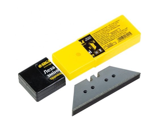 Фото 3 - Лезвия сменные (трапеция) 61×19×0.6мм с отверстиями 10шт SIGMA (8218021)