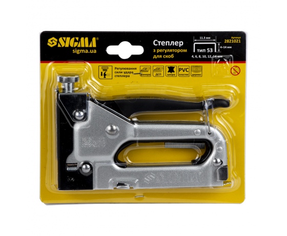 Фото 6 - Степлер с регулятором для скоб 4-14мм хром SIGMA (2821021)