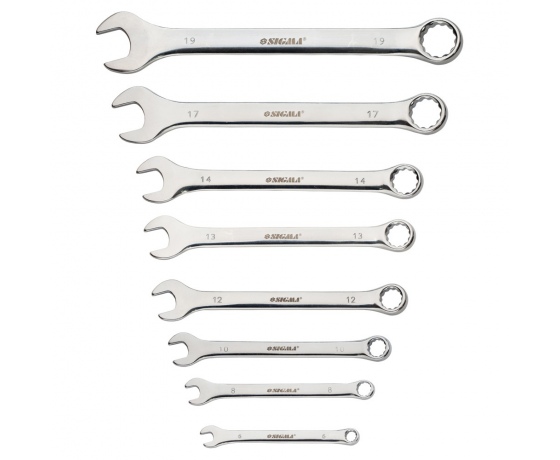Фото 3 - Ключи рожково-накидные 8шт 6-19мм CrV polished SIGMA (6010421)