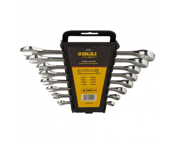 Фото 2 - Ключи рожково-накидные 8шт 6-19мм CrV polished SIGMA (6010421)