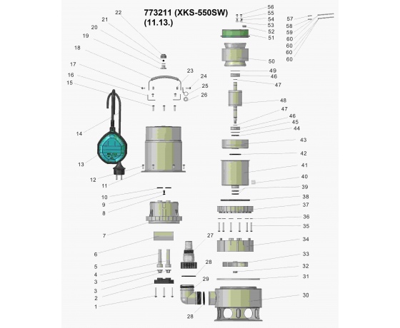 Фото 4 - Насос дренажный садовый 0.55кВт Hmax 6м Qmax 167л/мин (нерж) LEO (773211)