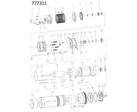 Фото 4 - Насос вихревой скважинный 0.75кВт H 58(34)м Q 45(20)л/мин Ø96мм AQUATICA (DONGYIN) (777311)