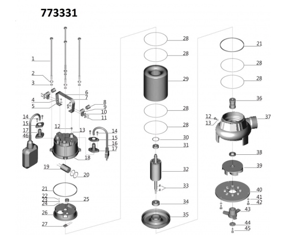 Фото 4 - Насос канализационный 1.1кВт Hmax 7м Qmax 270л/мин (с ножом) AQUATICA (773331)
