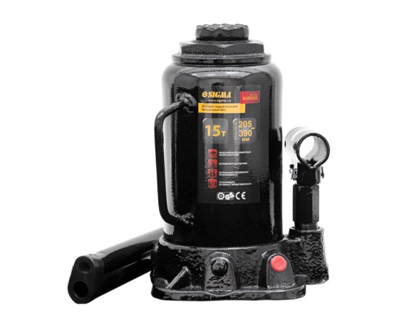 Фото 2 - Домкрат гидравлический бутылочный mid 15т H 205-390мм SIGMA (6105151)