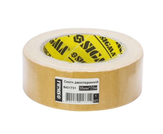 Фото 2 - Скотч 2-х сторонний на полипропиленовой основе 38мм×25м SIGMA (8401731)
