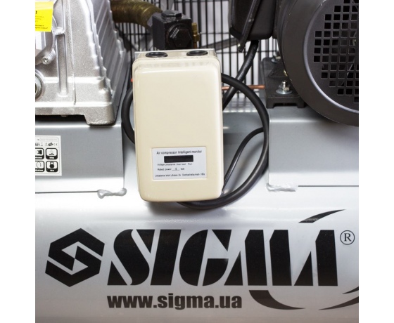 Фото 6 - Компрессор ременной двухцилиндровый 380В 4кВт 678л/мин 10бар 100л SIGMA (7044521)