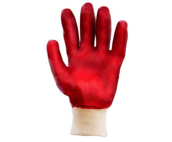 Фото 4 - Перчатки трикотажные с ПВХ покрытием (красные манжет) 120 пар SIGMA (9444371)