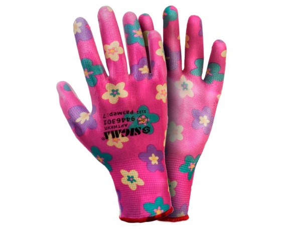 Фото 2 - Перчатки с ПУ покрытием (красные манжет) SIGMA (9446301)