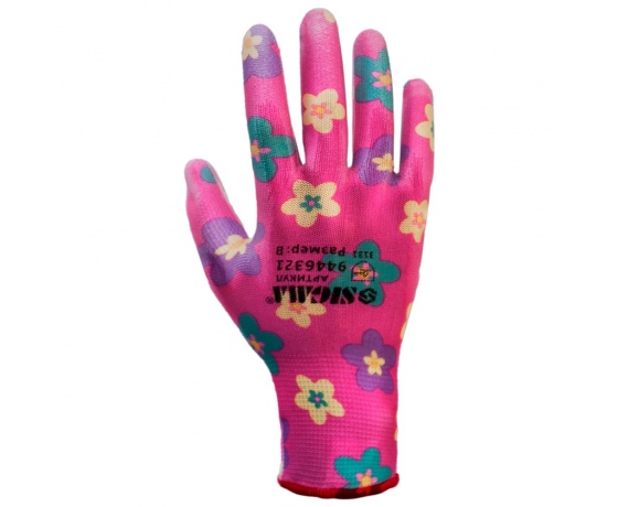 Фото 3 - Перчатки с ПУ покрытием (красные манжет) SIGMA (9446321)