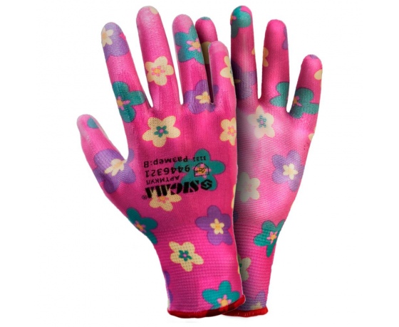 Фото 2 - Перчатки с ПУ покрытием (красные манжет) SIGMA (9446321)