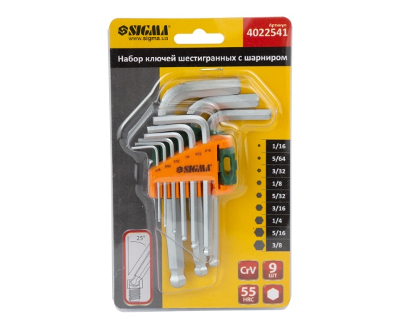 Фото 3 - Ключи шестигранные 9шт 1/16-3/8