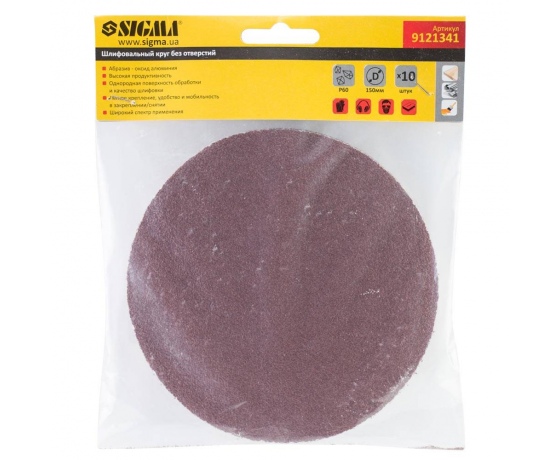 Фото 6 - Шлифовальный круг без отверстий Ø150мм P60 (10шт) SIGMA (9121341)