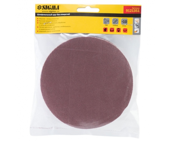 Фото 6 - Шлифовальный круг без отверстий Ø150мм P80 (10шт) SIGMA (9121351)