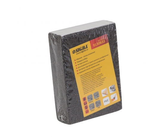 Фото 4 - Губка шлифовальная четырехсторонняя 100×70×25мм P40 SIGMA (9130631)