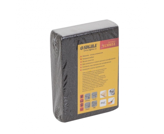 Фото 4 - Губка шлифовальная четырехсторонняя 100×70×25мм P80 SIGMA (9130651)