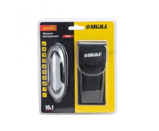 Фото 4 - Мультиинструмент нож 10в1 (чехол) SIGMA (4375531)