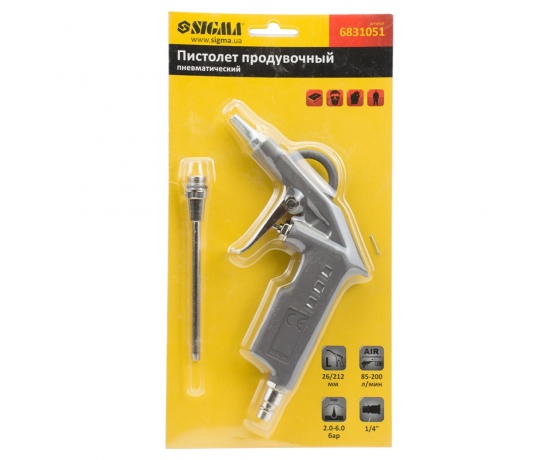 Фото 8 - Пистолет продувочный пневматический (металлический корпус) 26/122мм SIGMA (6831051)