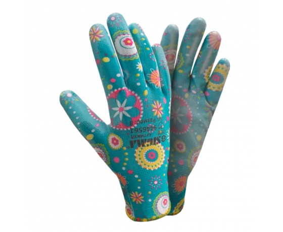 Фото 2 - Перчатки трикотажные с частичным ПУ покрытием р8 (синие манжет) SIGMA (9446561)