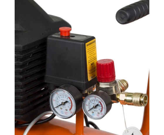 Фото 6 - Компрессор одноцилиндровый 1.5кВт 198л/мин 8бар 50л (2 крана) GRAD (7043545)