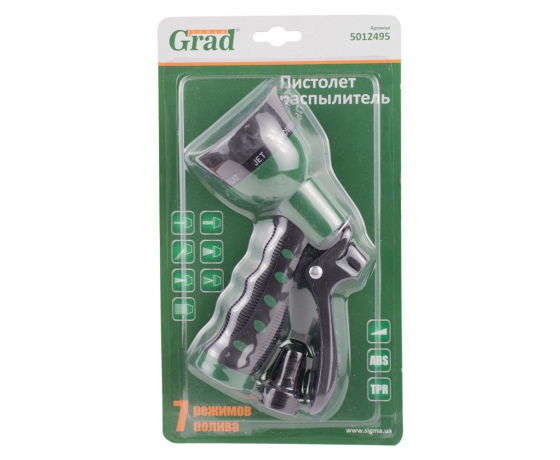 Фото 8 - Пистолет распылитель 7-ми режимный (ABS+TPR) металлическая заклепка GRAD (5012495)