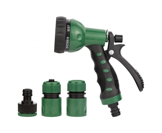 Фото 2 - Набор для полива: пистолет распылитель 7-ми режимный 2 коннектора+адаптер (ABS+TPR) GRAD (5012505)