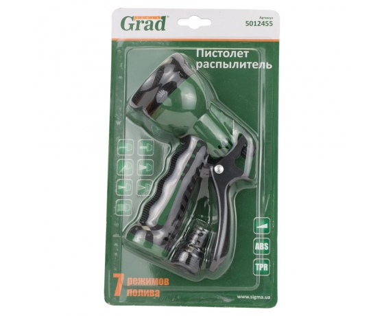 Фото 8 - Пистолет распылитель 7-ми режимный (ABS+TPR) GRAD (5012455)
