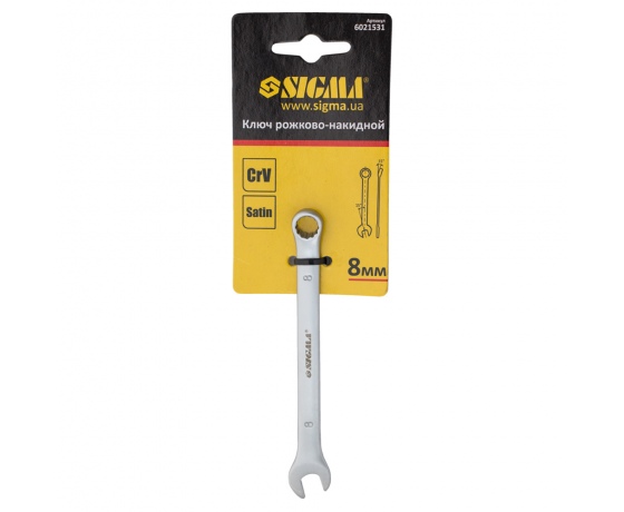 Фото 4 - Ключ рожково-накидной 8мм CrV satine с подвесом SIGMA (6021531)