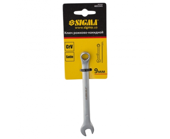 Фото 4 - Ключ рожково-накидной 9мм CrV satine с подвесом SIGMA (6021541)