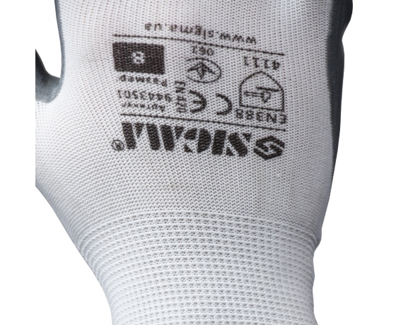 Фото 3 - Перчатки трикотажные с частичным нитриловым покрытием р8 (серые манжет) SIGMA (9443501)