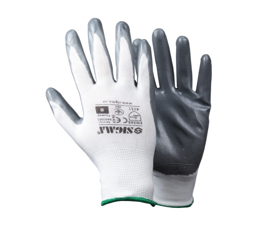 Фото 2 - Перчатки трикотажные с частичным нитриловым покрытием р8 (серые манжет) SIGMA (9443501)